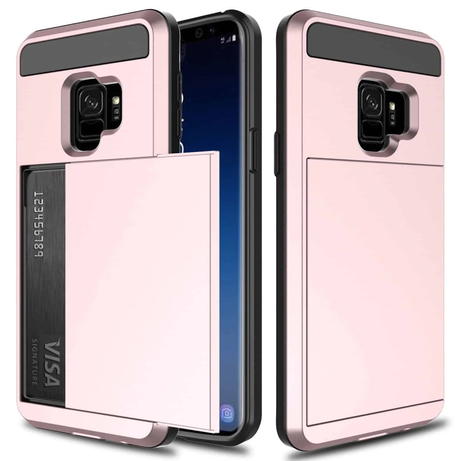 Samsung Galaxy S9 Credit Card Case Rose Gold