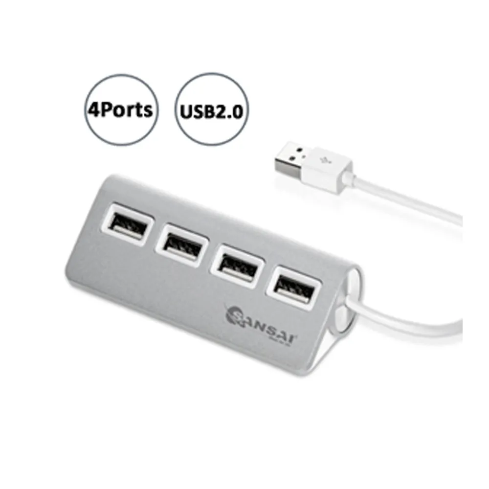 Sansai 4-Port USB 2.0 Hub Charger for Mac & PC