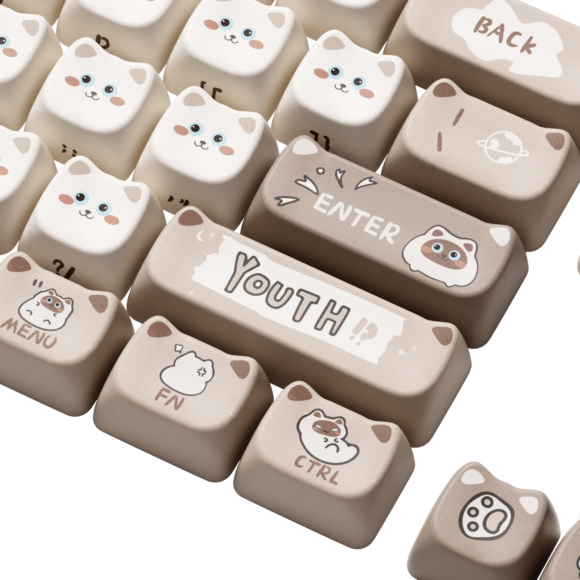 Siamese Cat Keycap Set (142-key)