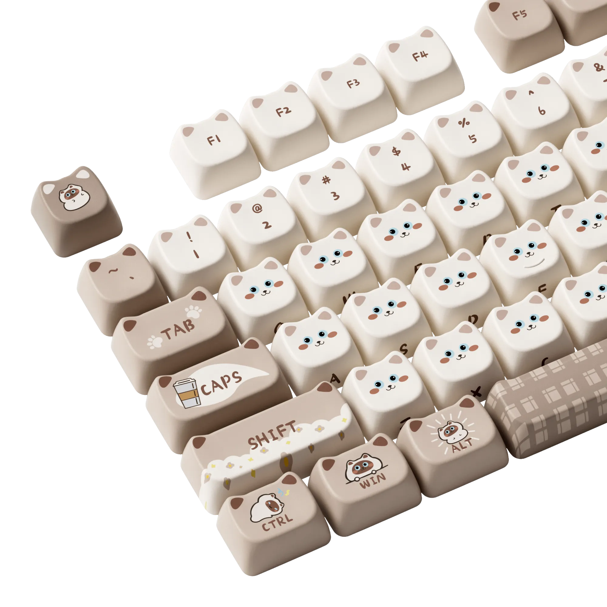 Siamese Cat Keycap Set (142-key)