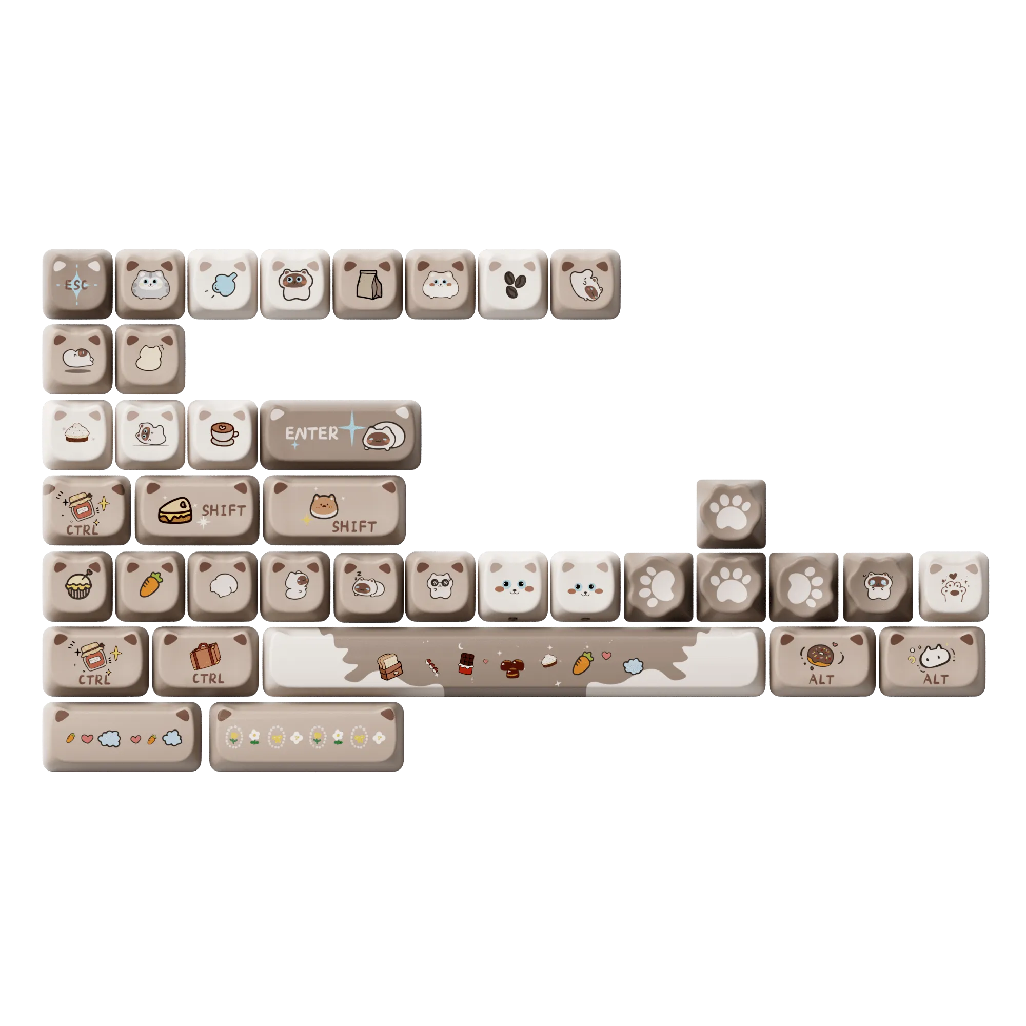 Siamese Cat Keycap Set (142-key)