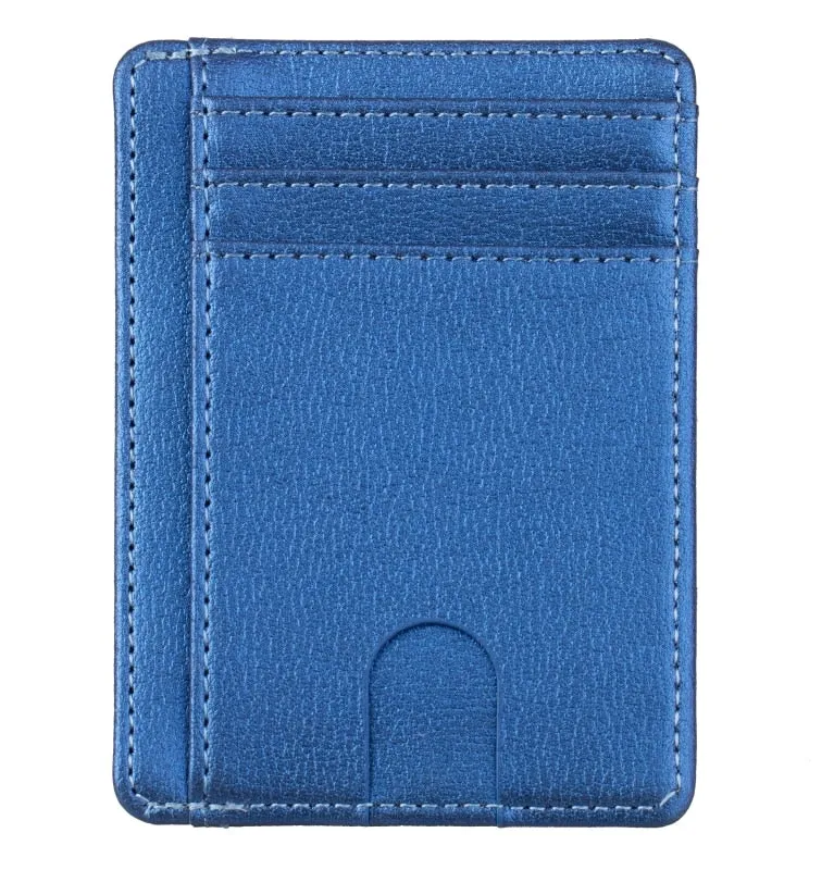 Slim Minimalist Front Pocket Leather Wallet,Credit & ID Card Holder,for Men & Women