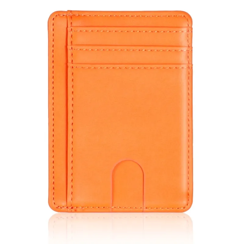 Slim Minimalist Front Pocket Leather Wallet,Credit & ID Card Holder,for Men & Women