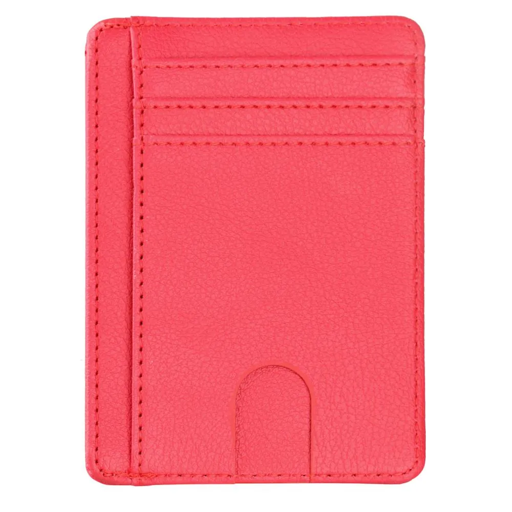 Slim Minimalist Front Pocket Leather Wallet,Credit & ID Card Holder,for Men & Women