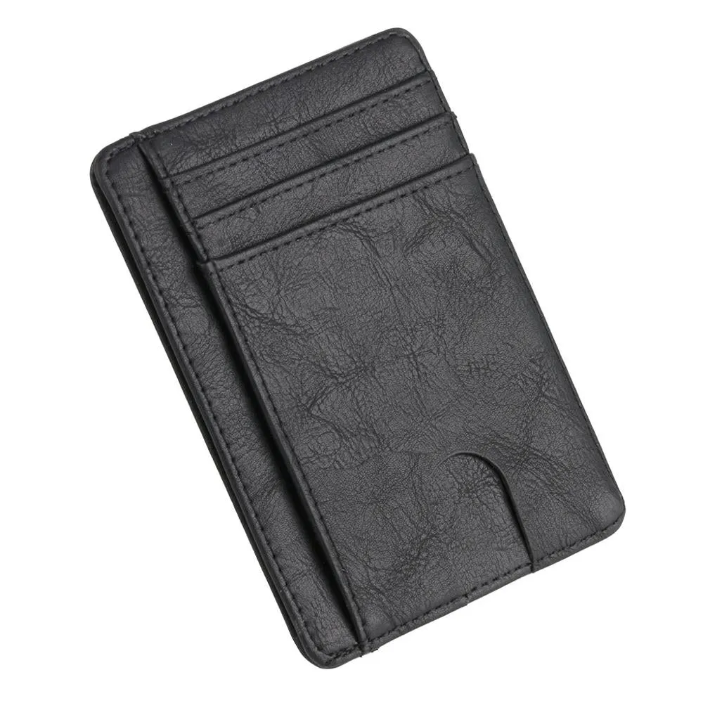 Slim Minimalist Front Pocket Leather Wallet,Credit & ID Card Holder,for Men & Women