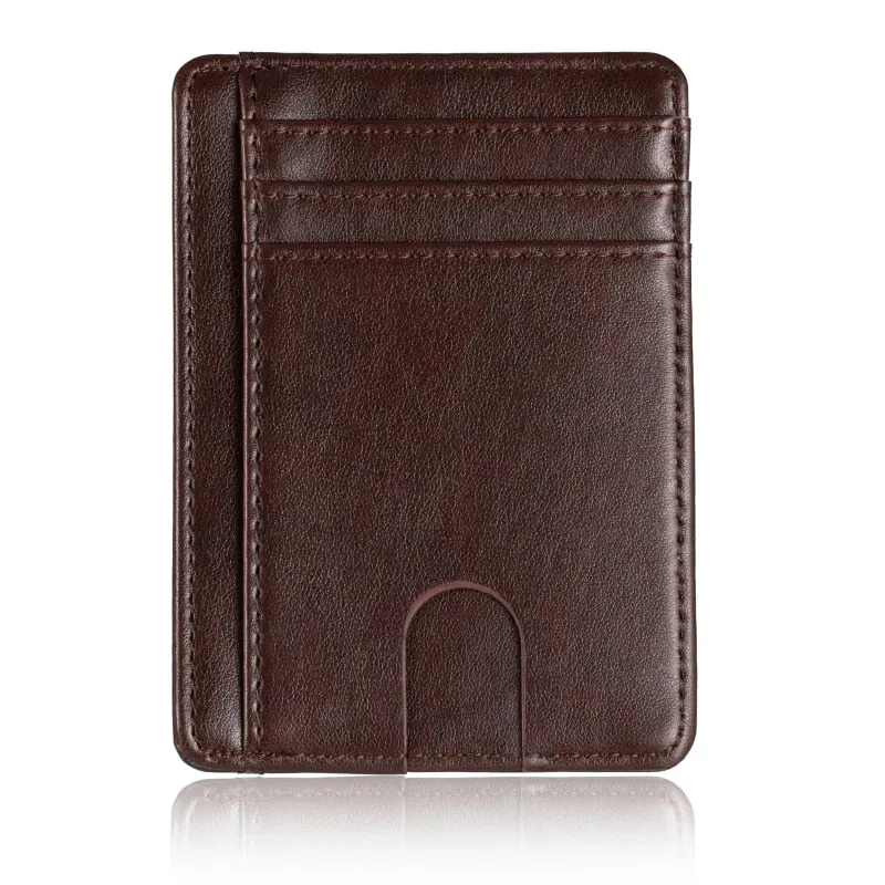 Slim Minimalist Front Pocket Leather Wallet,Credit & ID Card Holder,for Men & Women