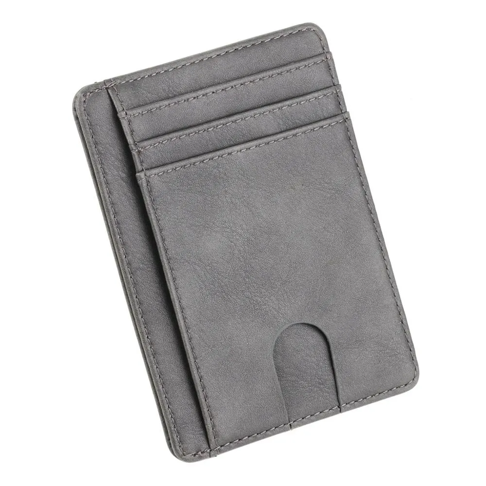 Slim Minimalist Front Pocket Leather Wallet,Credit & ID Card Holder,for Men & Women