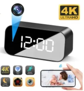 Table Clock Hidden WIFI Camera w/ Night Vison (IR)