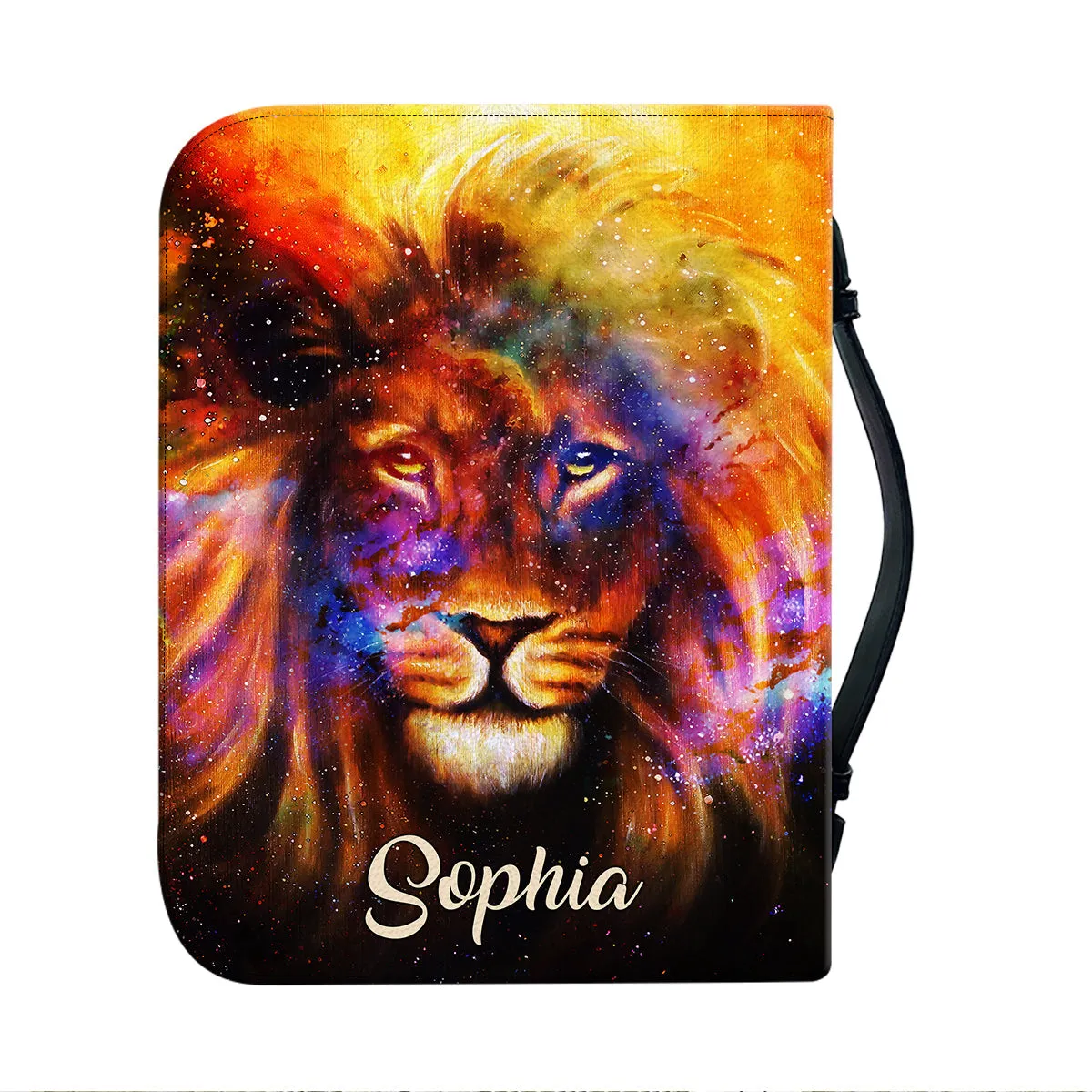 Teesdily | Customized Lion Of Judah Bible Carrier, Blessed Are The Pure In Heart Bible Case, Christian Bible Case, Religious Bible Cover With Handle