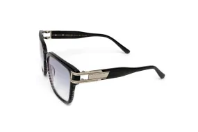 THE GENTLEMEN Silver & Black/Grey Acetate Sunglasses, Gradient Grey Lenses