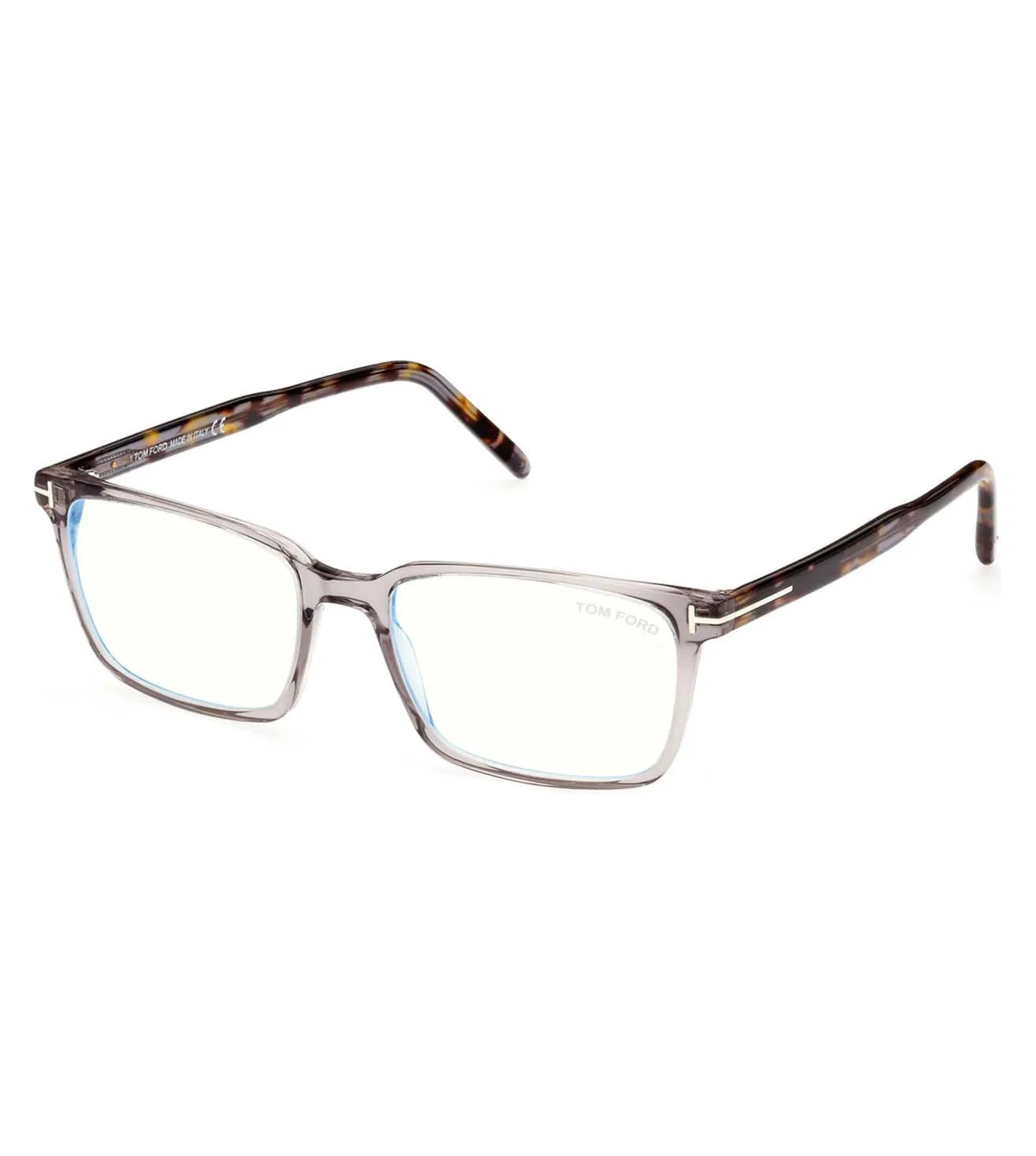 Tom Ford Men's Grey Crystal Rectangular Optical Frame