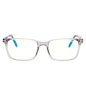 Tom Ford Men's Grey Crystal Rectangular Optical Frame