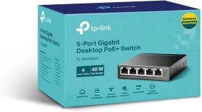 TP-LINK 5-Port Gigabit Unmanaged Desktop Switch, 4-Port PoE, Intelligent Power, Steel Case, TL-SG1005LP