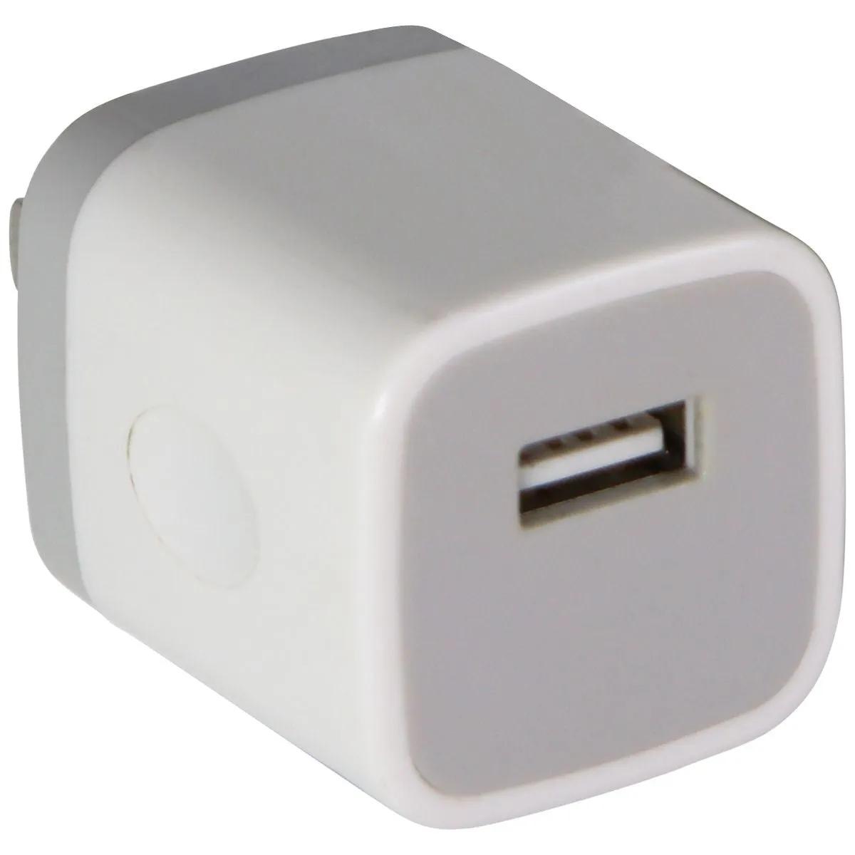 Universal (5V/1A) Single USB Wall Adapter Travel Charger - White/Gray