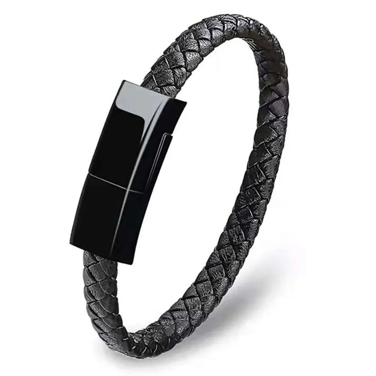 USB Braided Leather Phone Charging Cord Bracelet