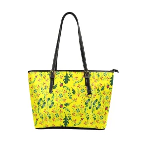 Vine Life Lemon Leather Tote Bag/Large