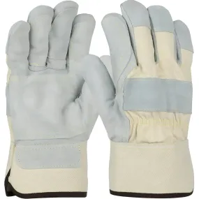 West Chester 500DP-AA/S Premium Grade Split Cowhide Leather Double Palm Plus with Canvas Back - Rubberized Safety Cuff