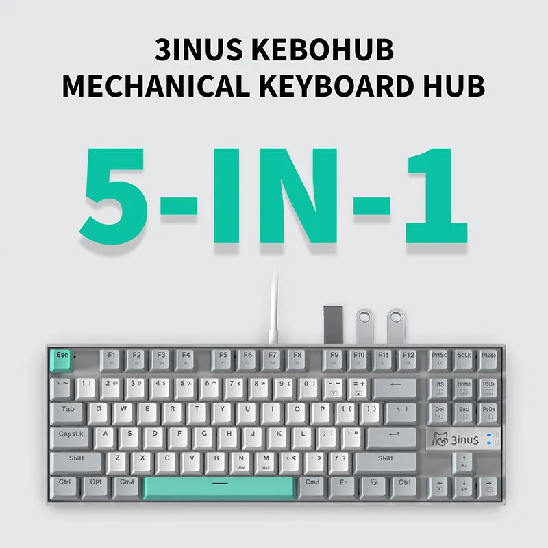 WhatGeek x 3inuS KEBOHUB EE01 Mechanical Keyboard with 5-in-1 Hub