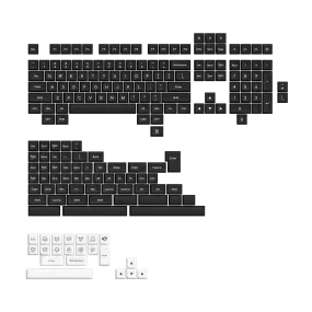 White on Black ABS SAL Keycap Set (195-Key)