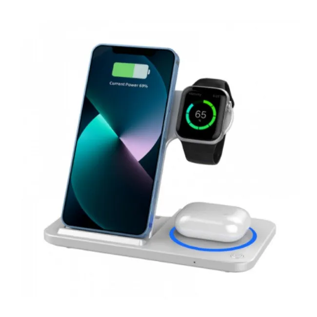 WiWU Wi-W020 15W 3 in 1 Foldable Wireless Charger