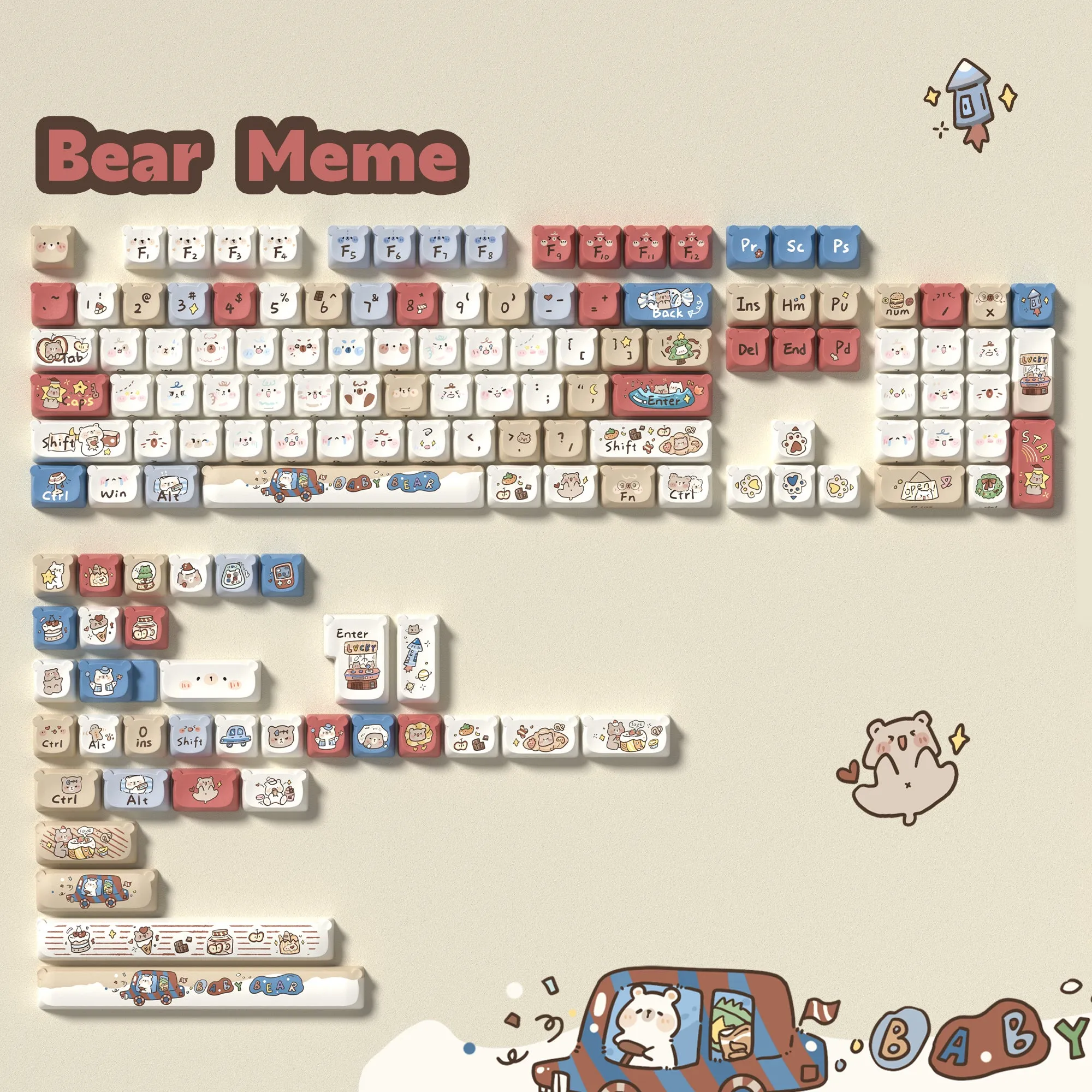 Womier Meme MAO Profile Dye-Sublimation PBT Keycap Set