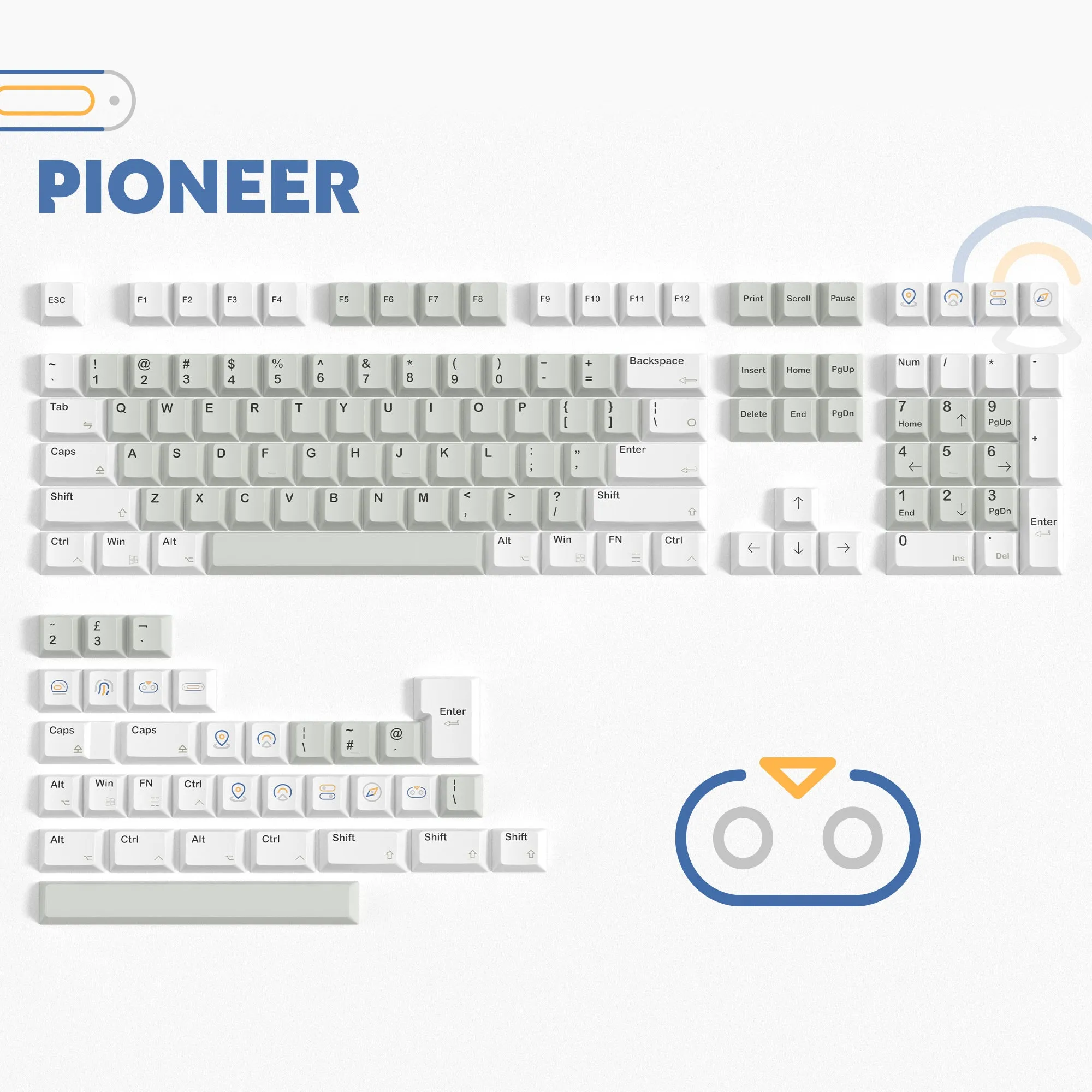 Womier Pioneer Cherry Profile Dye Sublimation PBT Keycap Set (141-Key)