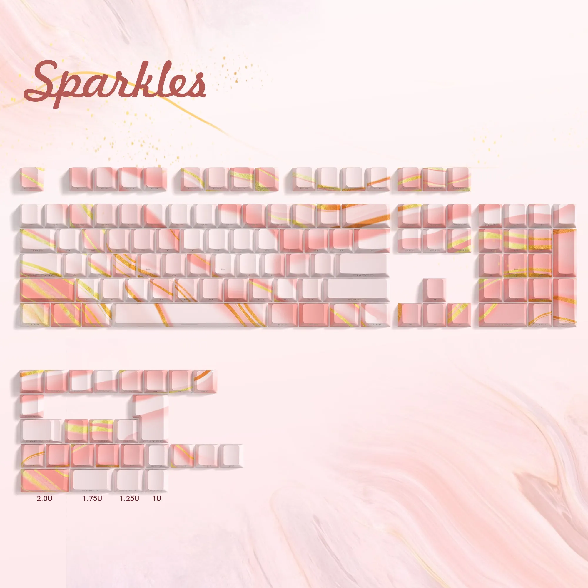 Womier Sparkles - Cherry Profile 131-Key Side-Printed Dye-Sub PBT Keycap Set