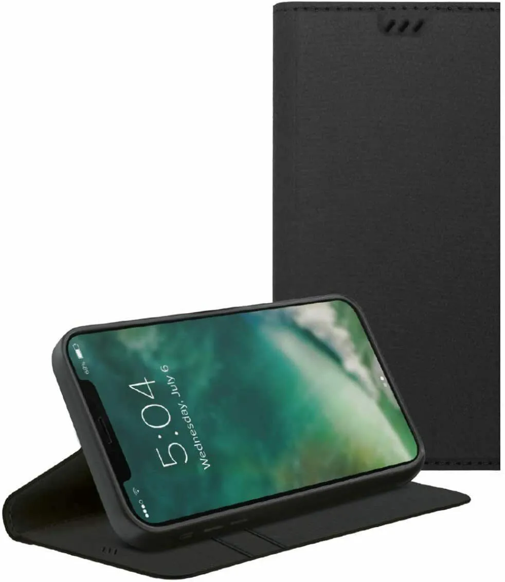 XQISIT Eco Wallet for iPhone 12 Pro Max 6.7" Black Case with Stand Function