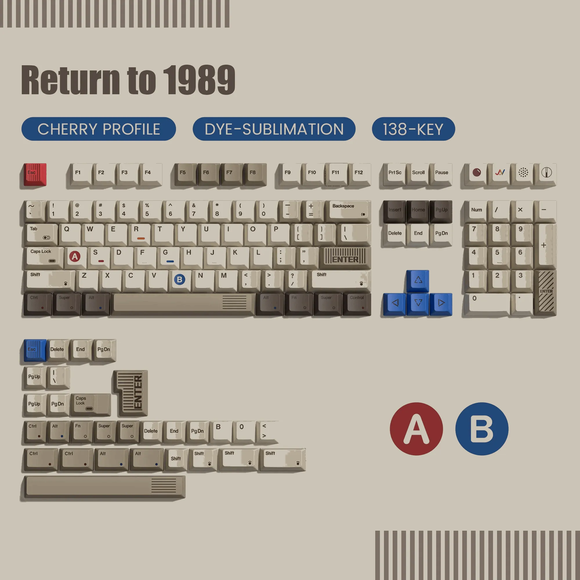 XVX RETURN TO 1989 - CHERRY PROFILE DYE SUBLIMATION PBT KEYCAP SET (134-KEY)