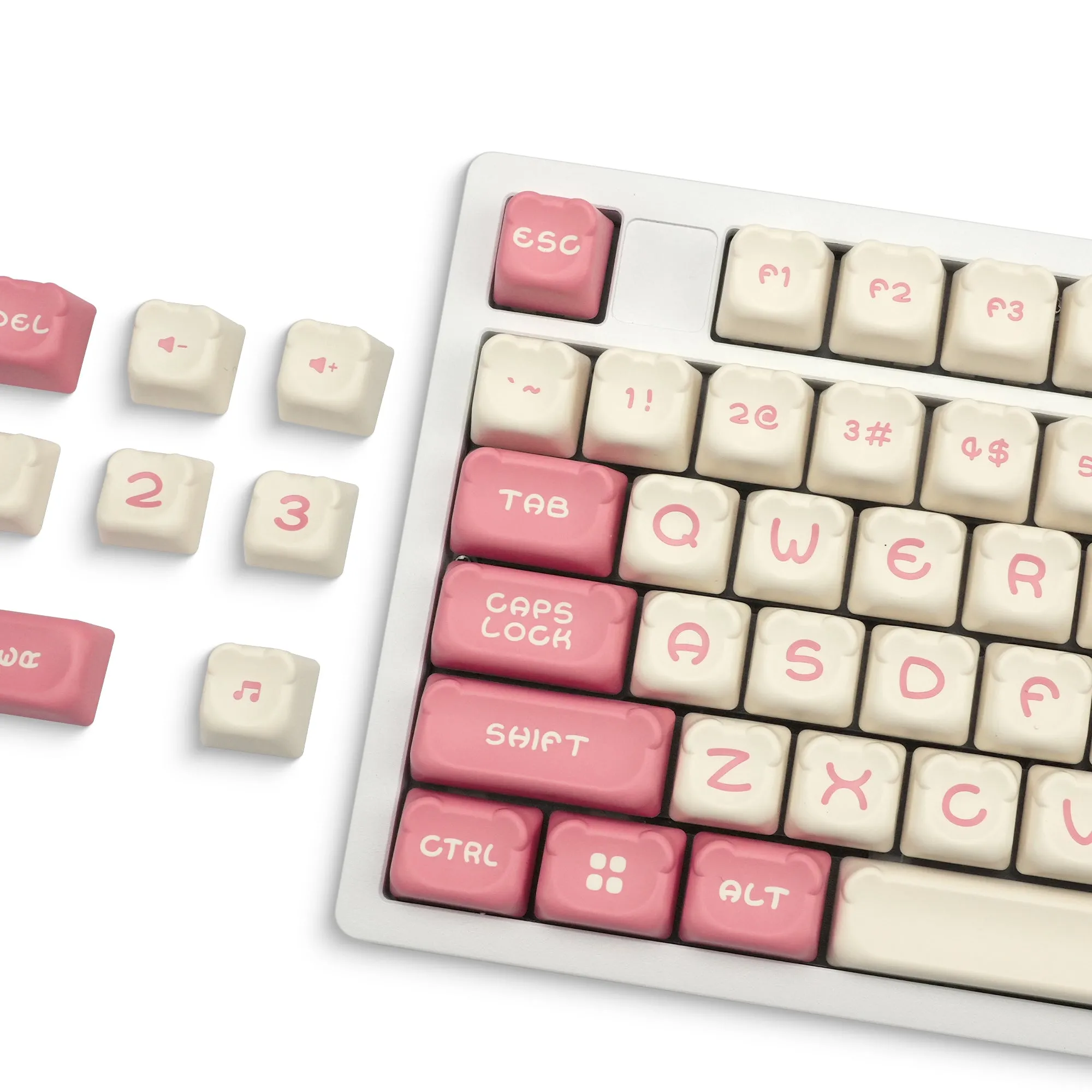 XVX  Sakura Bear  MDA  Profile Dye-Sub PBT Keycap Set (122-Keys)