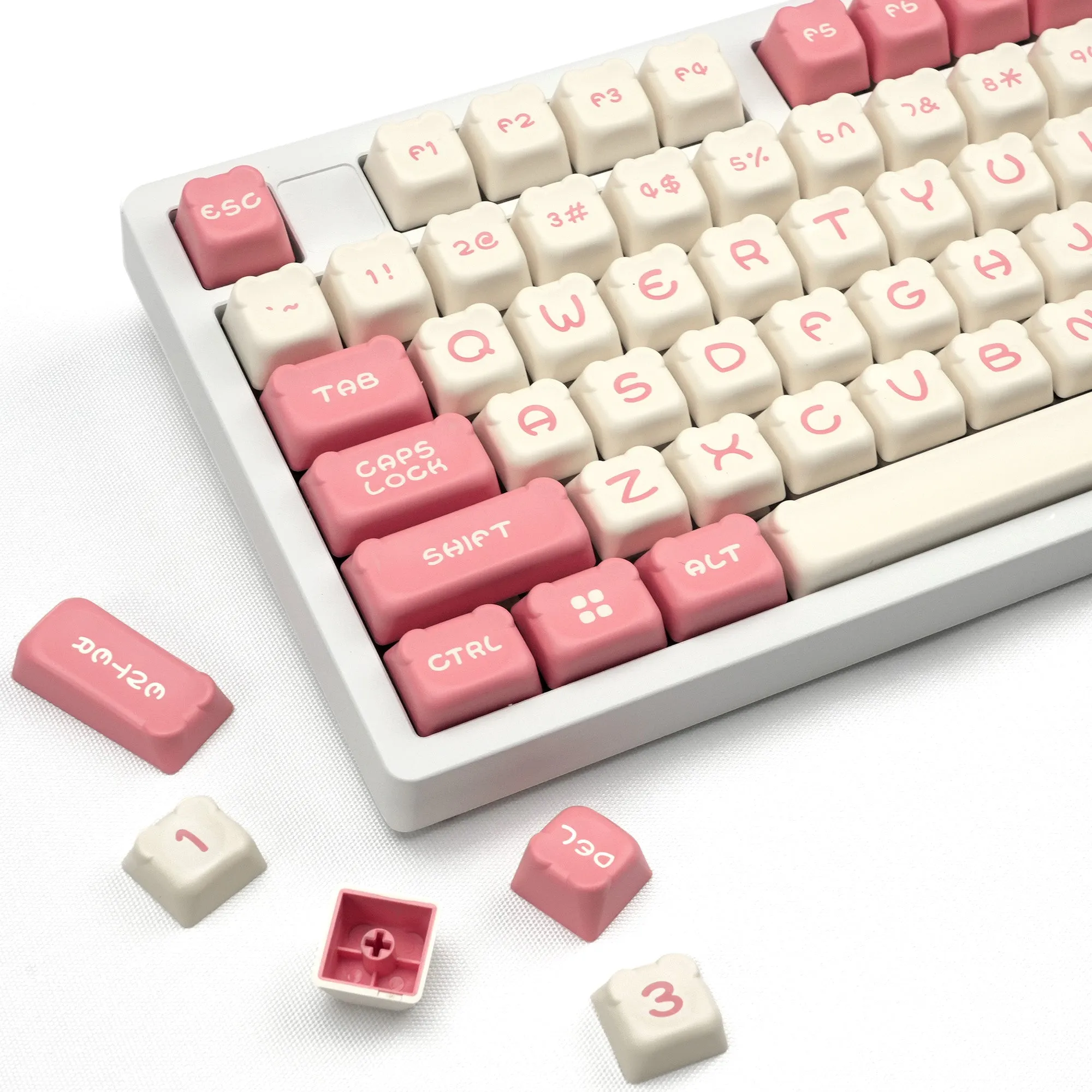 XVX  Sakura Bear  MDA  Profile Dye-Sub PBT Keycap Set (122-Keys)