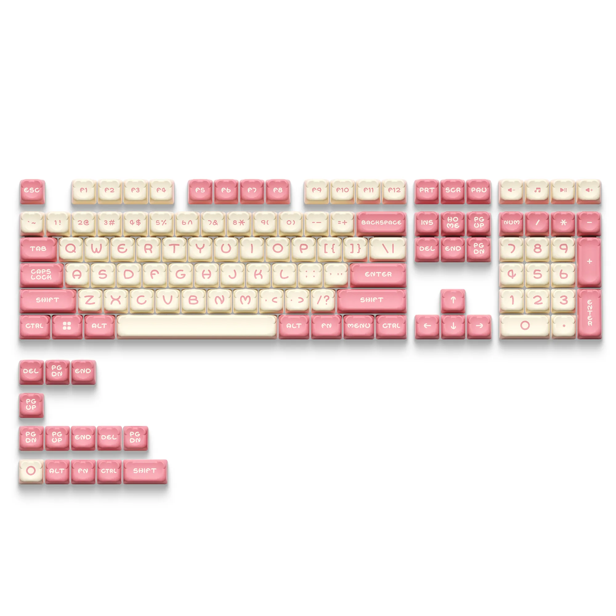 XVX  Sakura Bear  MDA  Profile Dye-Sub PBT Keycap Set (122-Keys)