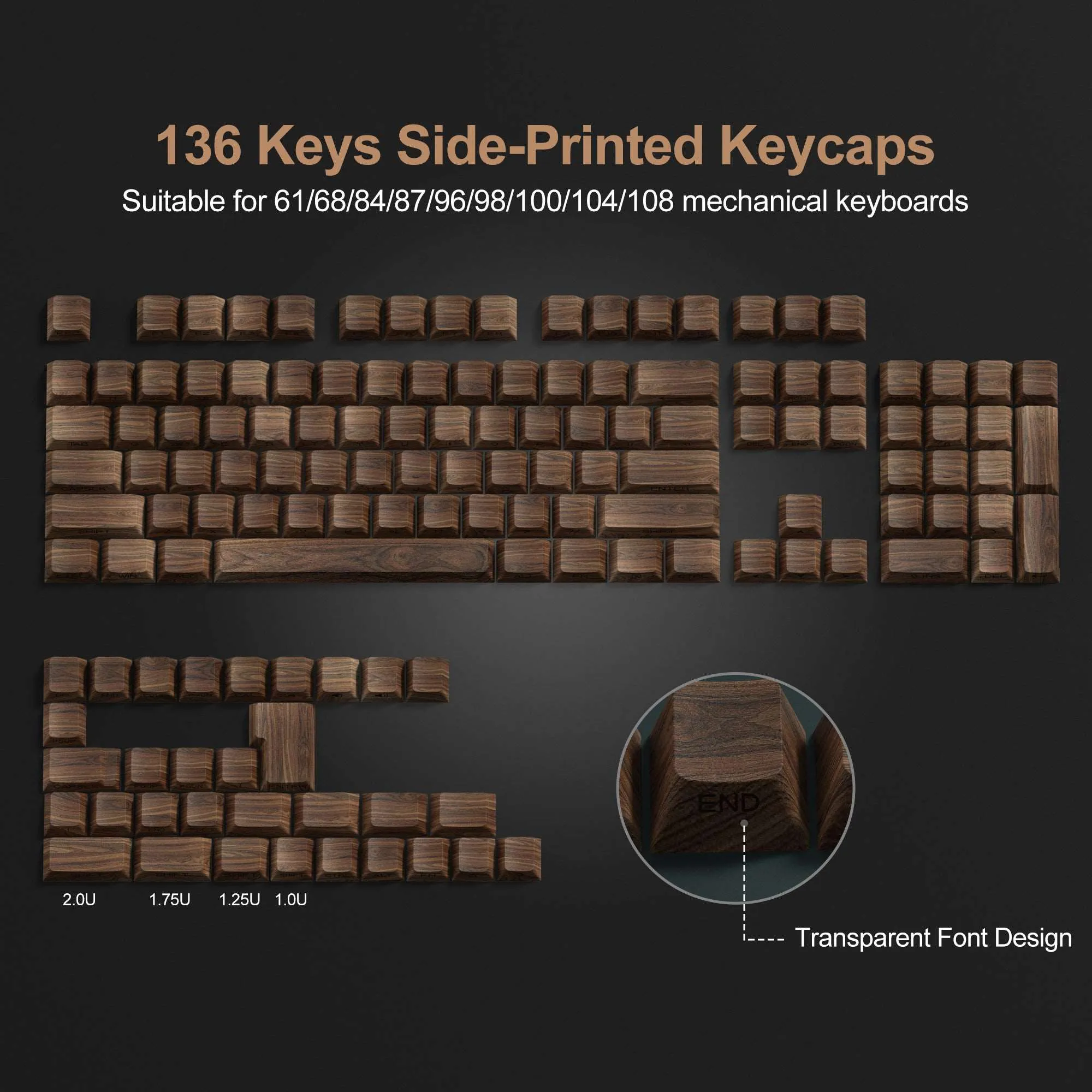 XVX  Side-Printed Cherry Profile Dye Sublimation PBT Keycap Set (136-Key)