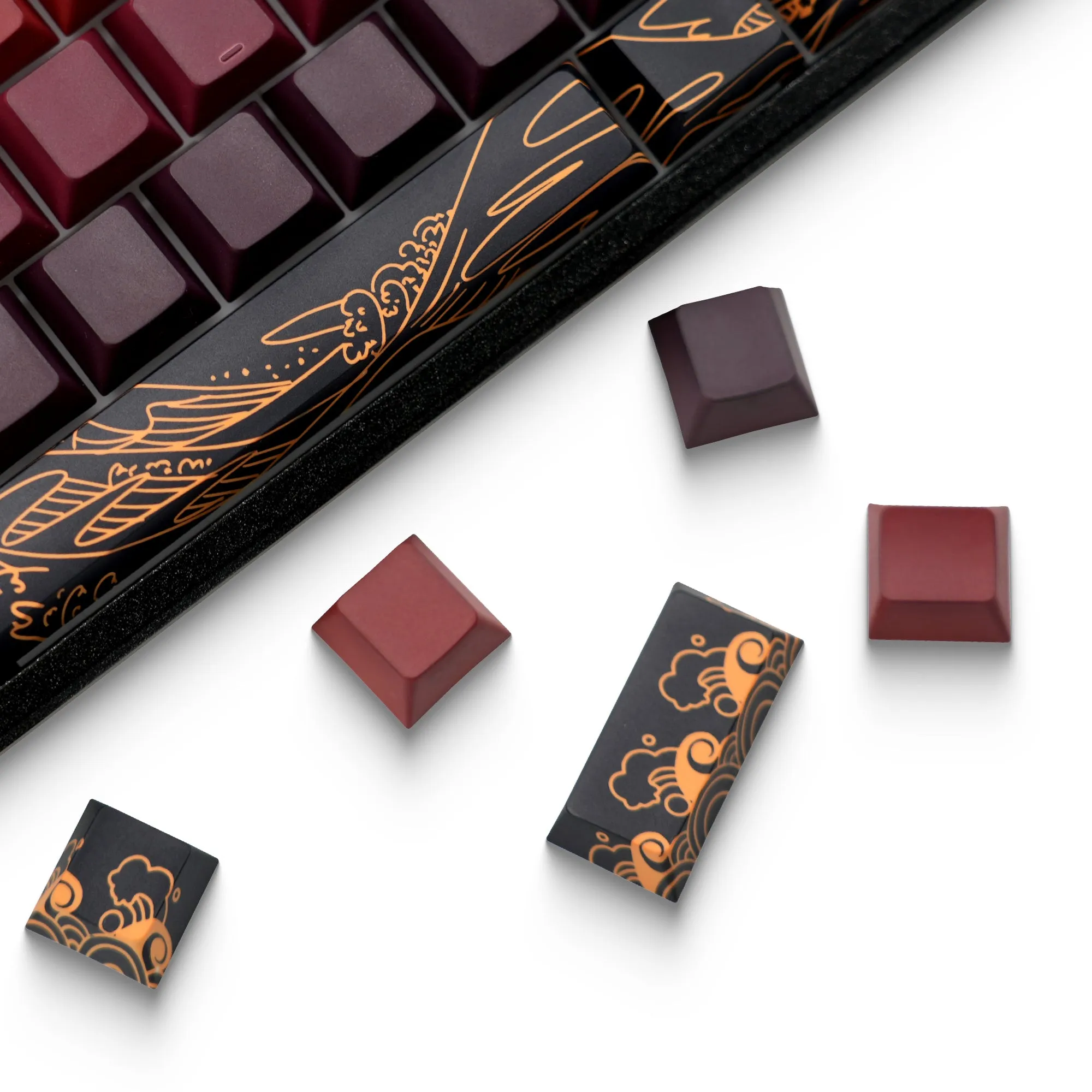 XVX Wave of Kanagawa Cherry Profile Side Print Dye-sub PBT Keycap Set (131-Key)