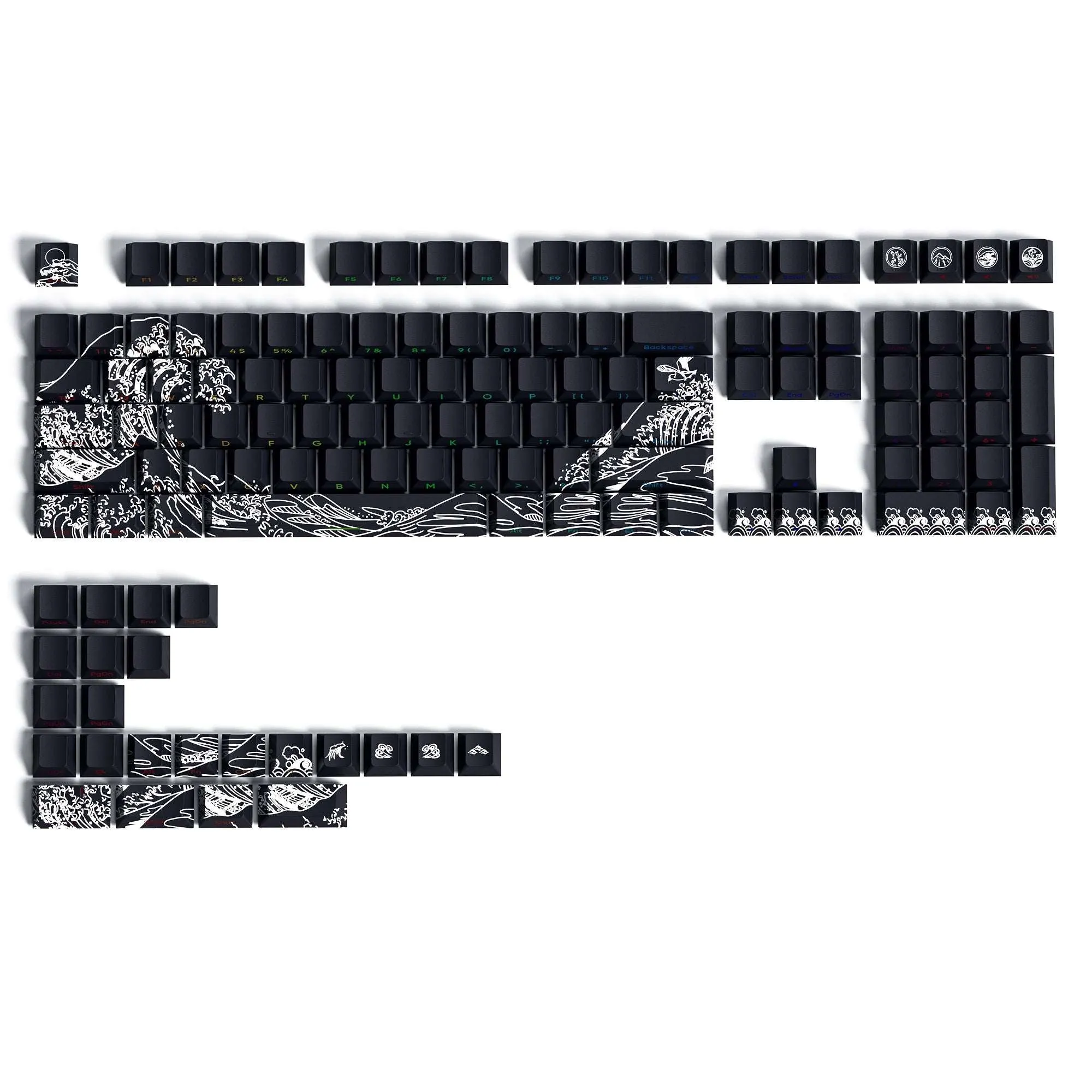 XVX Wave of Kanagawa Cherry Profile Side Print Dye-sub PBT Keycap Set (131-Key)