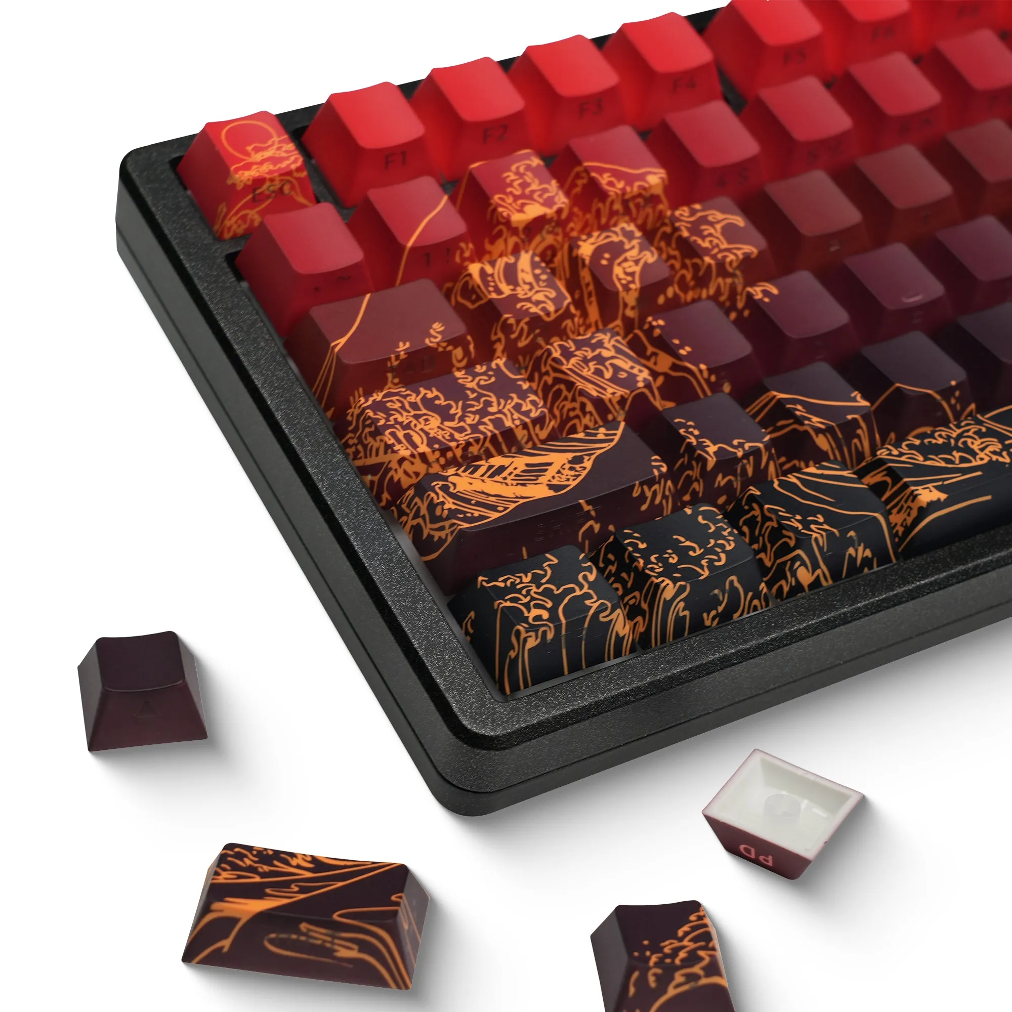 XVX Wave of Kanagawa Cherry Profile Side Print Dye-sub PBT Keycap Set (131-Key)