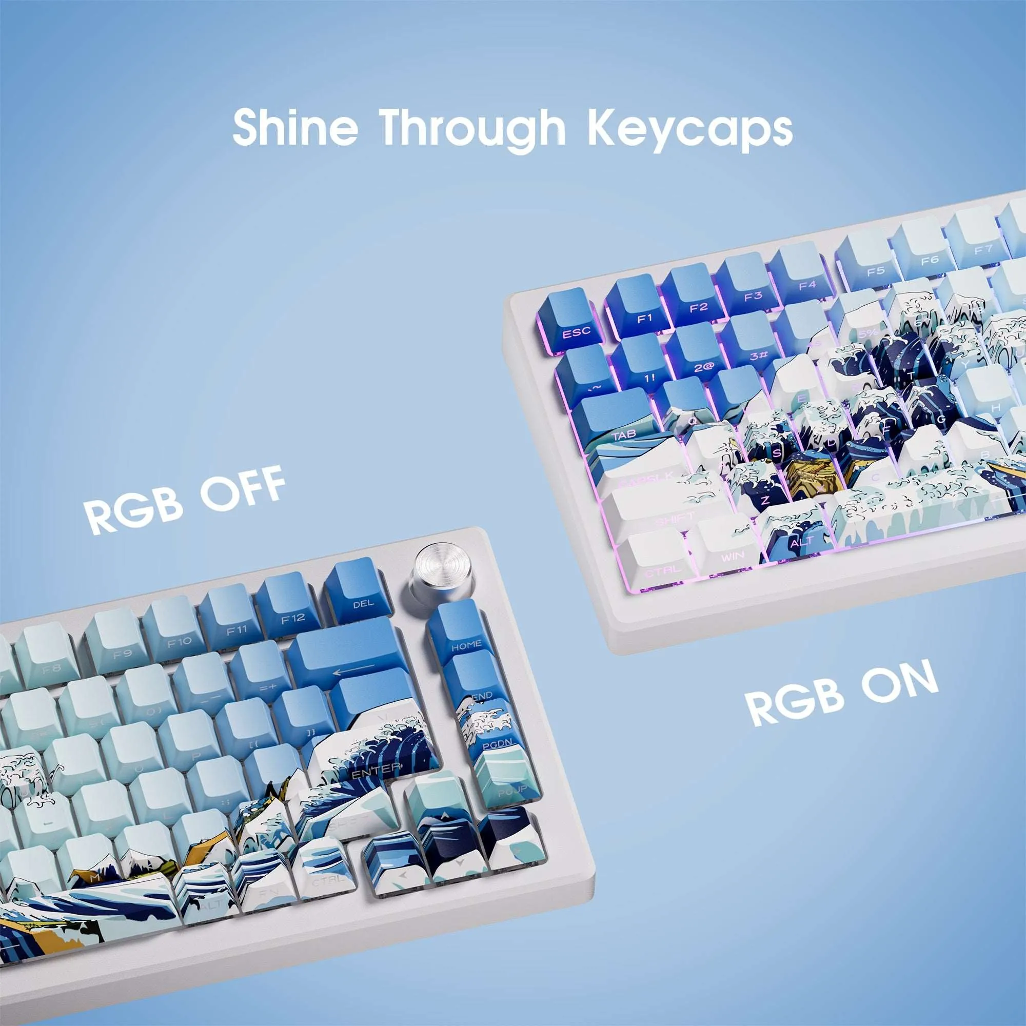 XVX Wave of Kanagawa Cherry Profile Side Print Dye-sub PBT Keycap Set (131-Key)