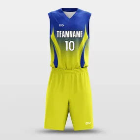 Yellow Blue Gradient - Customized Basketball Jersey Set Sublimated BK160105S