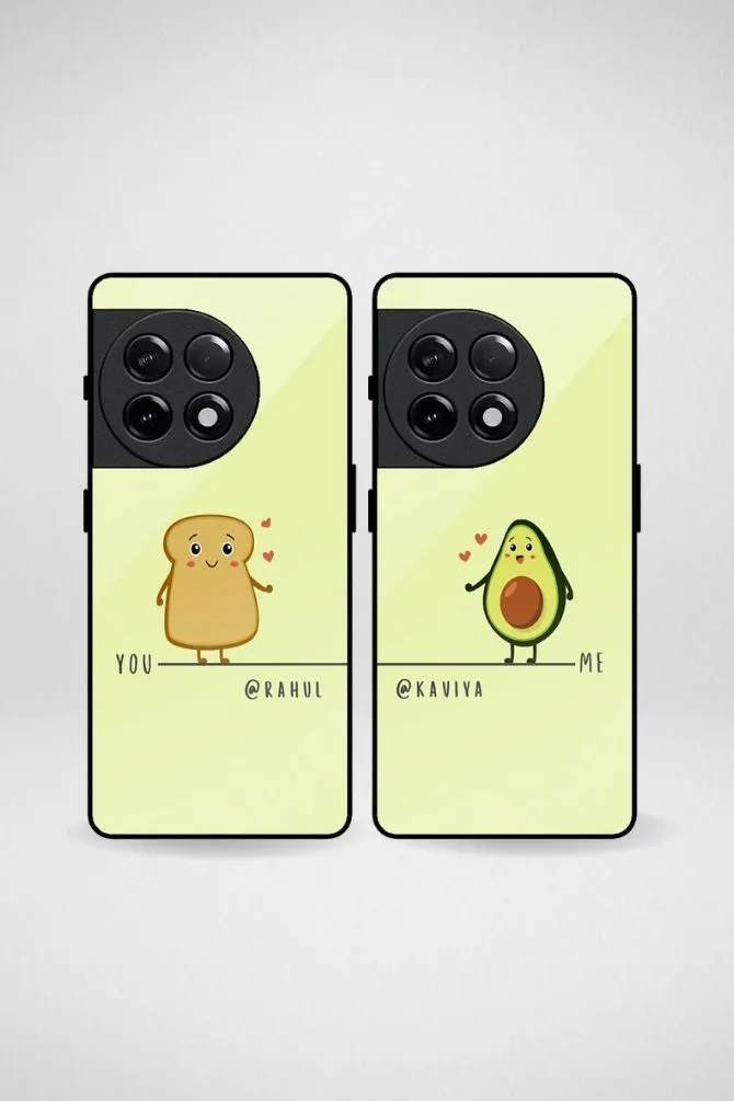 You & Me Couple Customized Glass Mobile Case - iPhone, Samsung & OnePlus