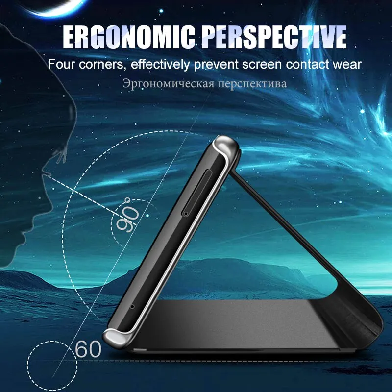 ZNP Full Cover Smart Mirror View Flip Phone Case For Samsung Galaxy S8 S9 S10 Plus S10E Cases For Samsung Note 8 9 S7 Edge Case